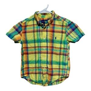 Kids Ralph Lauren Multicolor Madras Button Down Shirt Size 5
